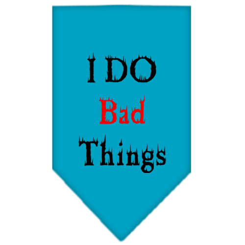 I Do Bad Things Screen Print Bandana Turquoise Small